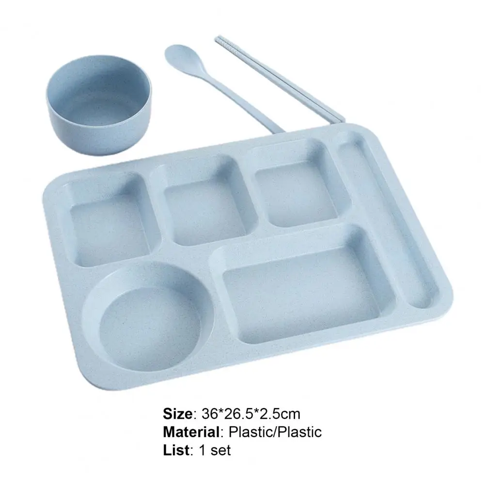 1 Set Individual Grid Stackable Food Plate Plastic Food Tray Multi-grid Meal Plate School Home Canteen Supplies