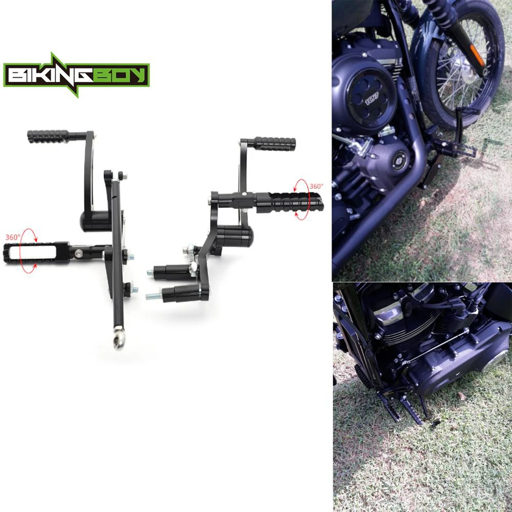 BIKINGBOY 12" Forward Controls Footpegs Street Bob FXBB Low Rider FXLR