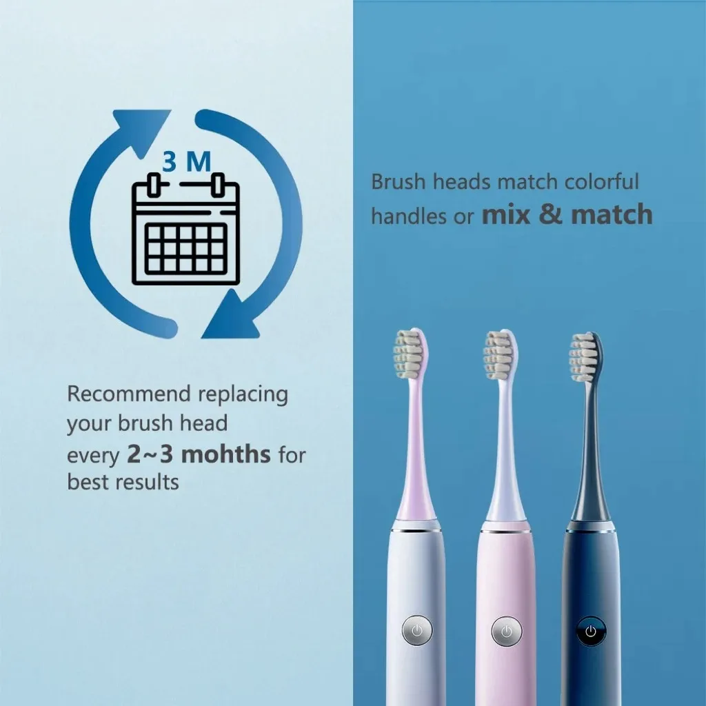 For FLYCO FT7105/FT7106/FT7108/FT7205/TH01 Electric Toothbrush Replacement Toothbrush Heads Soft Bristle Nozzles,4-16pcs 6