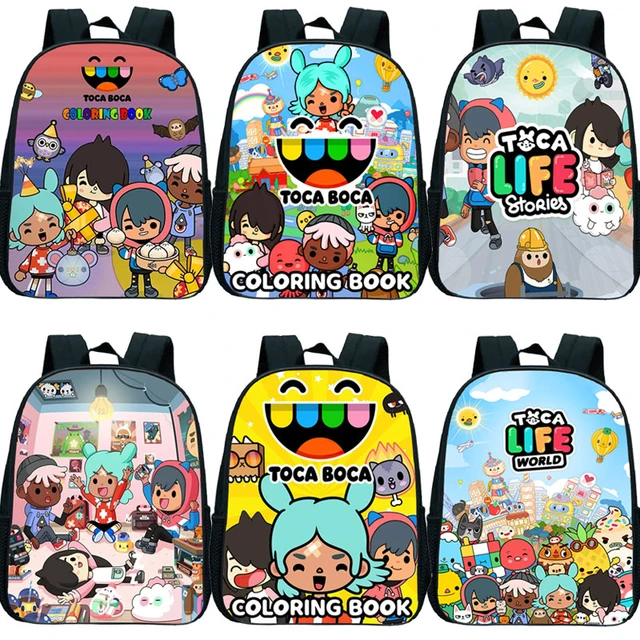 Toca Life World Backpacks Children Anime Rucksack Toca Boca Life