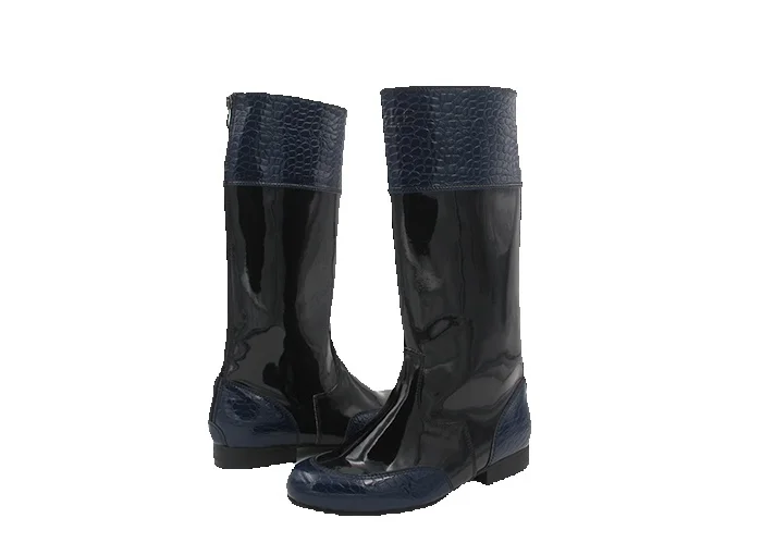 Aoud Saddley Horse Riding Boots Patent Leather Dressage boots Equestrian Boots High Quality Back Zipper Shoes Unisex