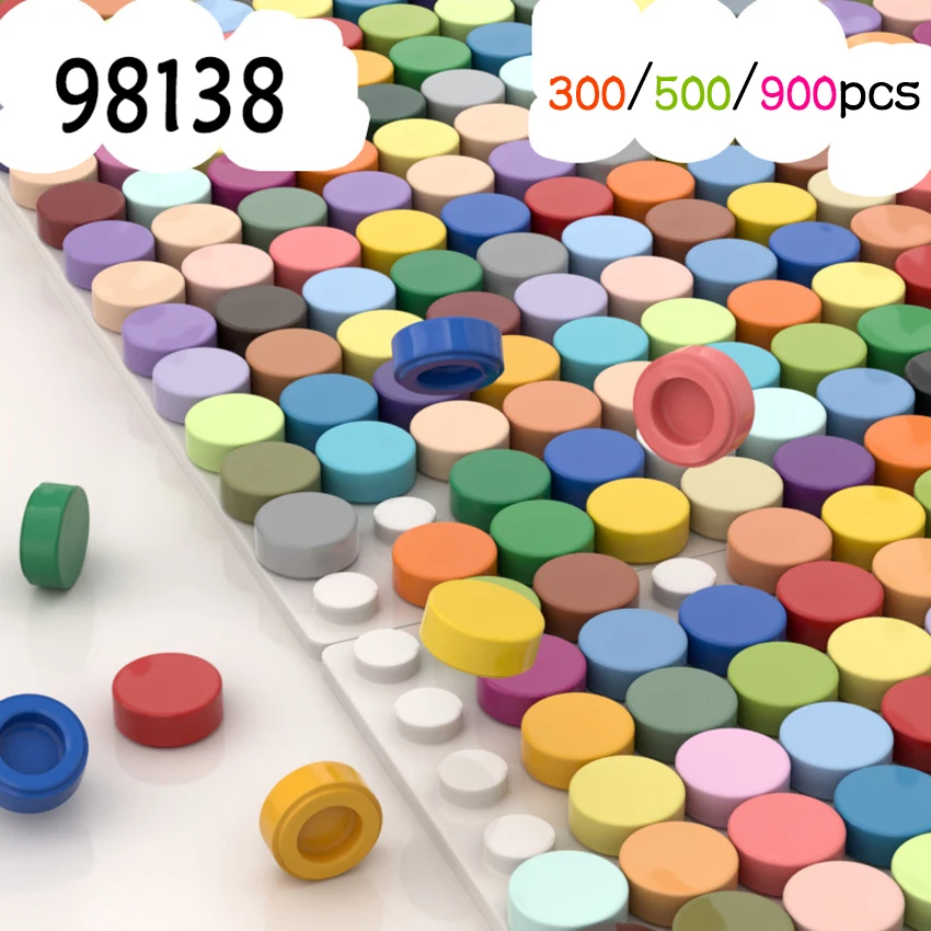 300/500/900 stücke fliese 1x1 runde DIY-Bausteine Ziegel 58 Farben pädagogisches kreatives Spielzeug für Kinder kompatibel mit