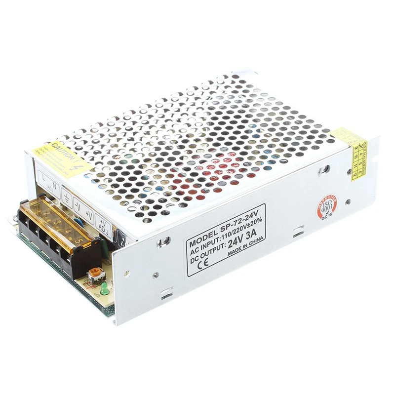 

5X AC 110/220V 24VDC 3A 72W Power Supply Transformer For LED Flexible Strip Lamp