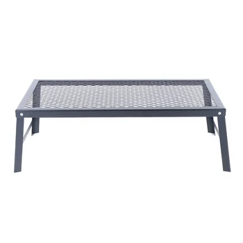 Camp Grill Fire Pit Grate, Campfire Cooking, Portable Stand BBQ Rack, Griddle Plate 6