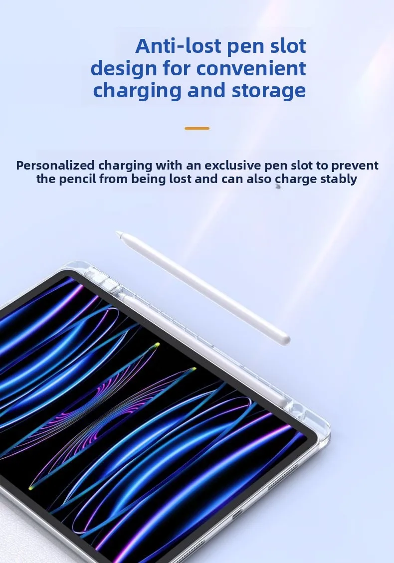 Für iPad Schutzhülle Air4/5 Eiskristall-Schale 12,9 Zoll Stifthalter Hohe Transparenz 10,5 Zoll Magnetische Befestigung – Detail 10