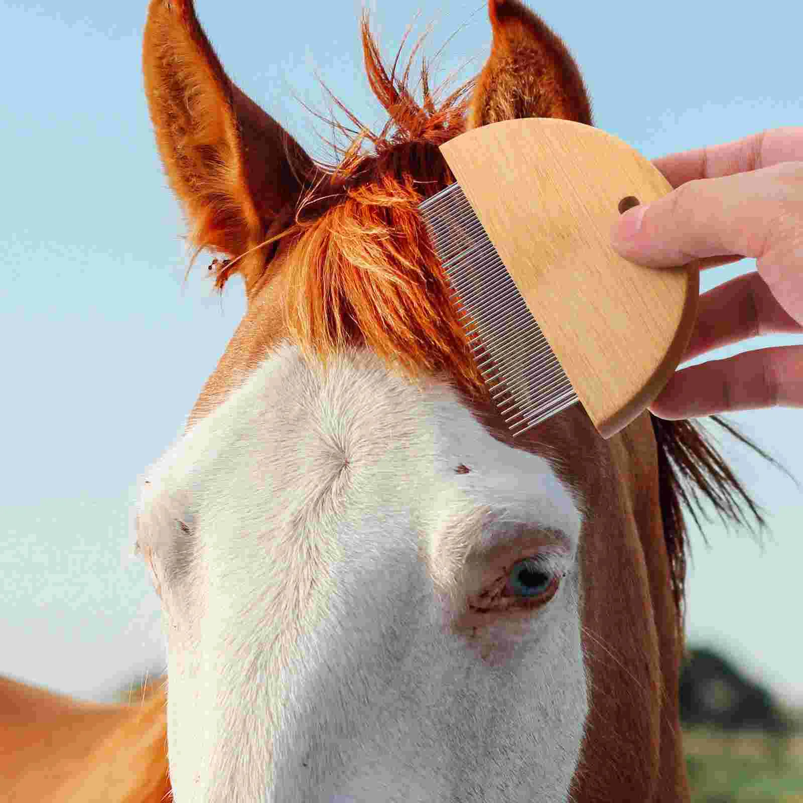 

Wooden Horse Grooming Comb Scrubber Professional Pet Shedding Brush Hair Remover Pets Cleaning Tools