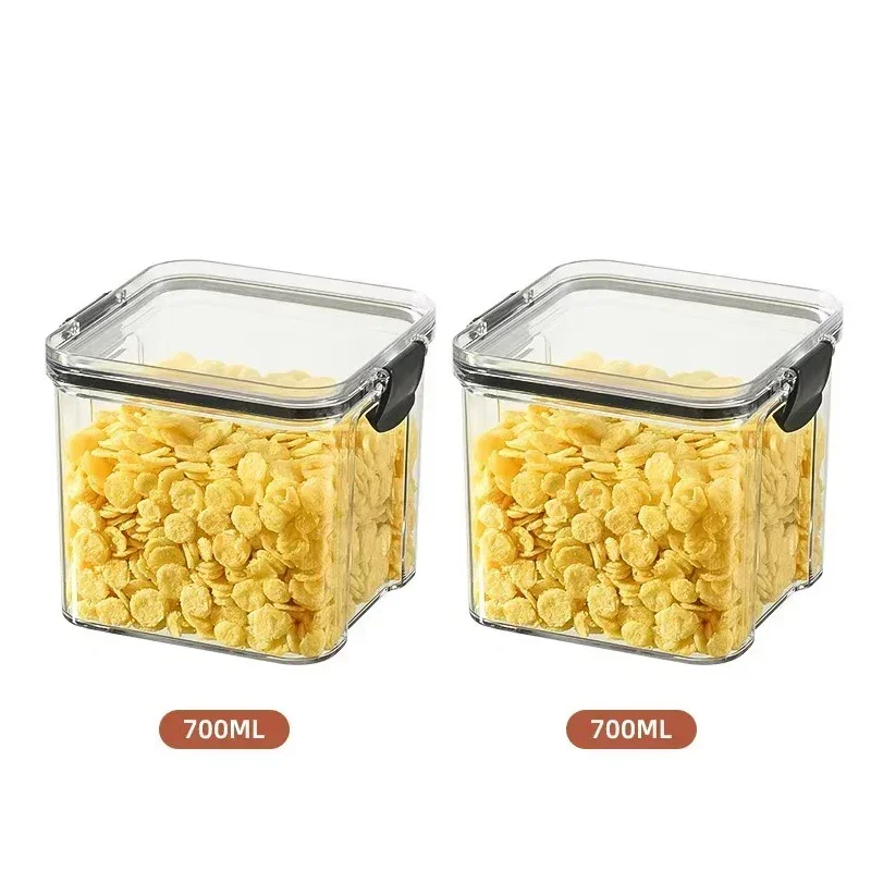 2/4PCS Sealed Jars Sets Stackable Kitchen Grain Srorage Sealed Containers Fridge