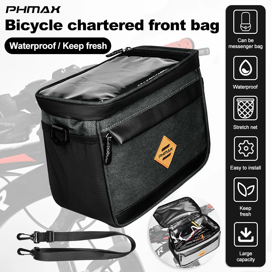 PHMAX Bicycle Chartered Front Bag, Large Capacity Waterproof Fresh