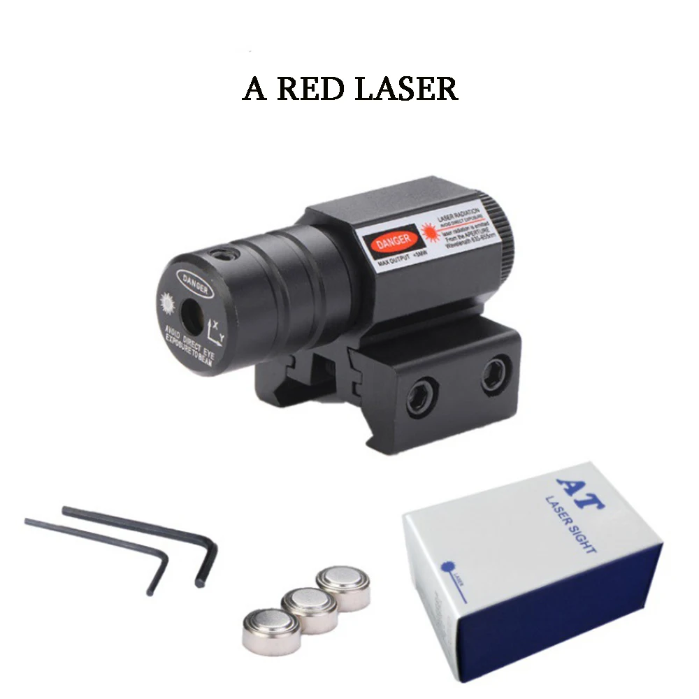 Red Dot Laser Sight Mini Tactical Red Dot Laser Sight for Rifle Pistol Shooting Hunting Gun Adjustable 11mm 20mm Hunting Sight with Battery and Line