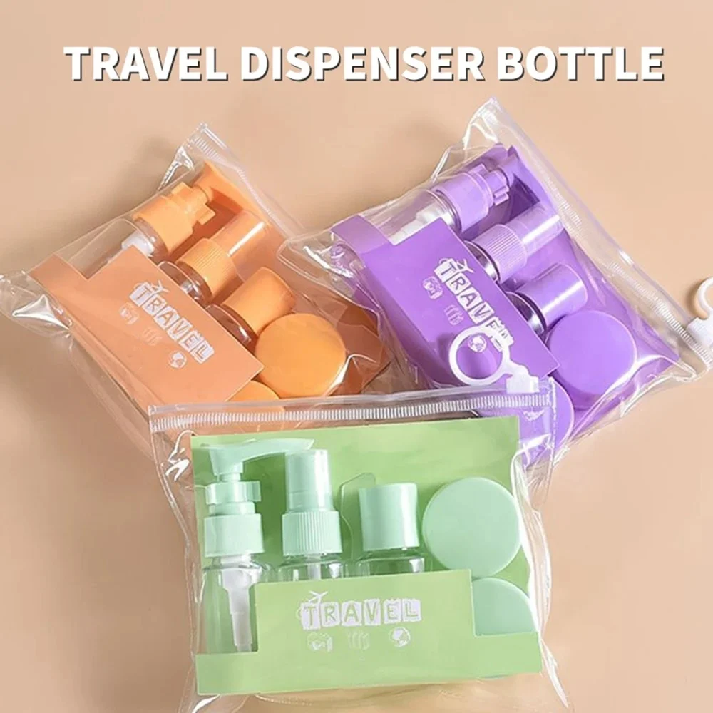 Travel Toiletry Bottle Set - 7-Piece Refillable Leakproof Lightweight Containers for Camping and Gym Essentials