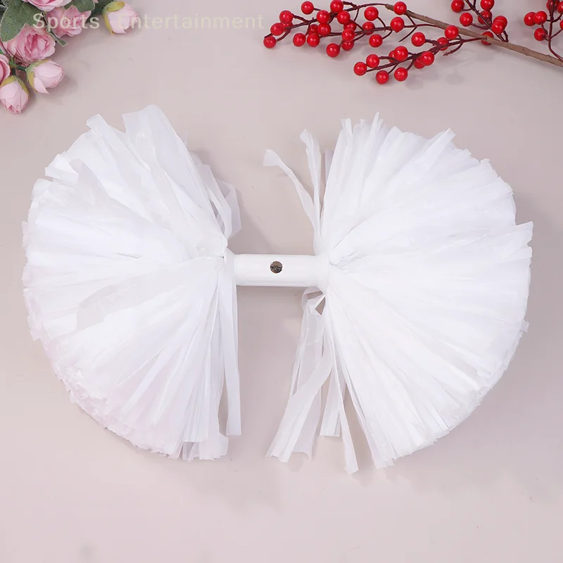 Colorful Matte Cheerleading Pom Poms With Handle Big Cheer Balls Hand Dance Pompoms Accessories For Women Girl Kids
