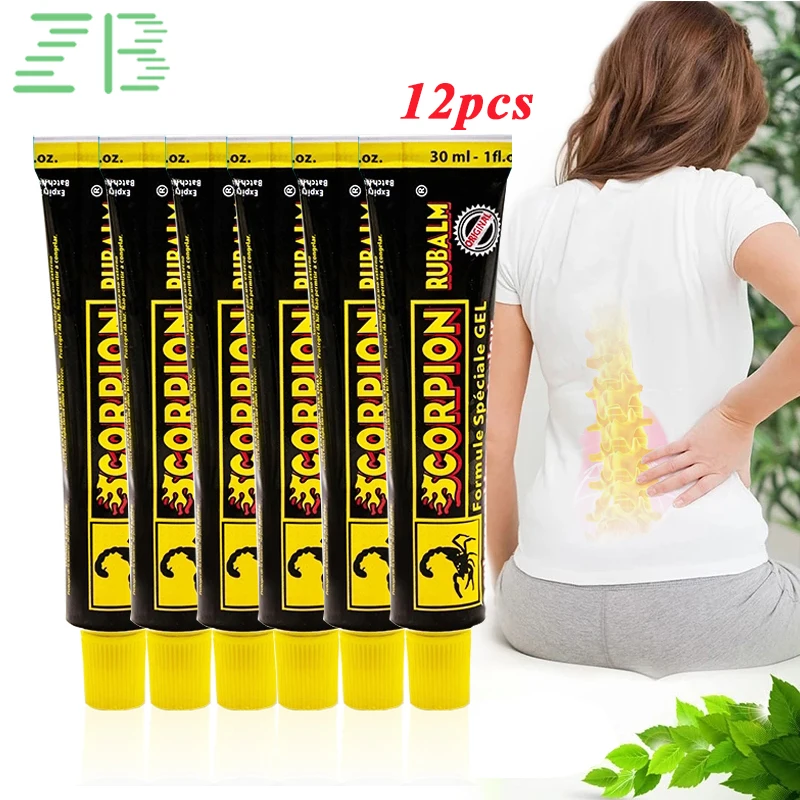 

12Pcs Scorpion ointment is used to treat joint pain, rheumatic pain,lower back pain,and spinal and knee pain through massage30ml