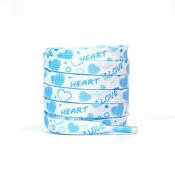 Romantic Pink Heart Shoelaces for Valentine's Day Sneakers (Blue love - 24)