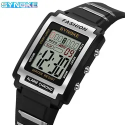 Men's Retro Style Waterproof Sports Watch with Night Light and Large Screen (Black)