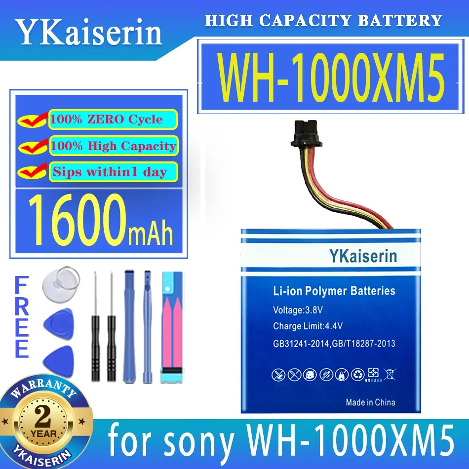 Batteria Ykaiserin 1600Mah Per Cuffie Bluetooth Sony Wh-1000Xm5 723741