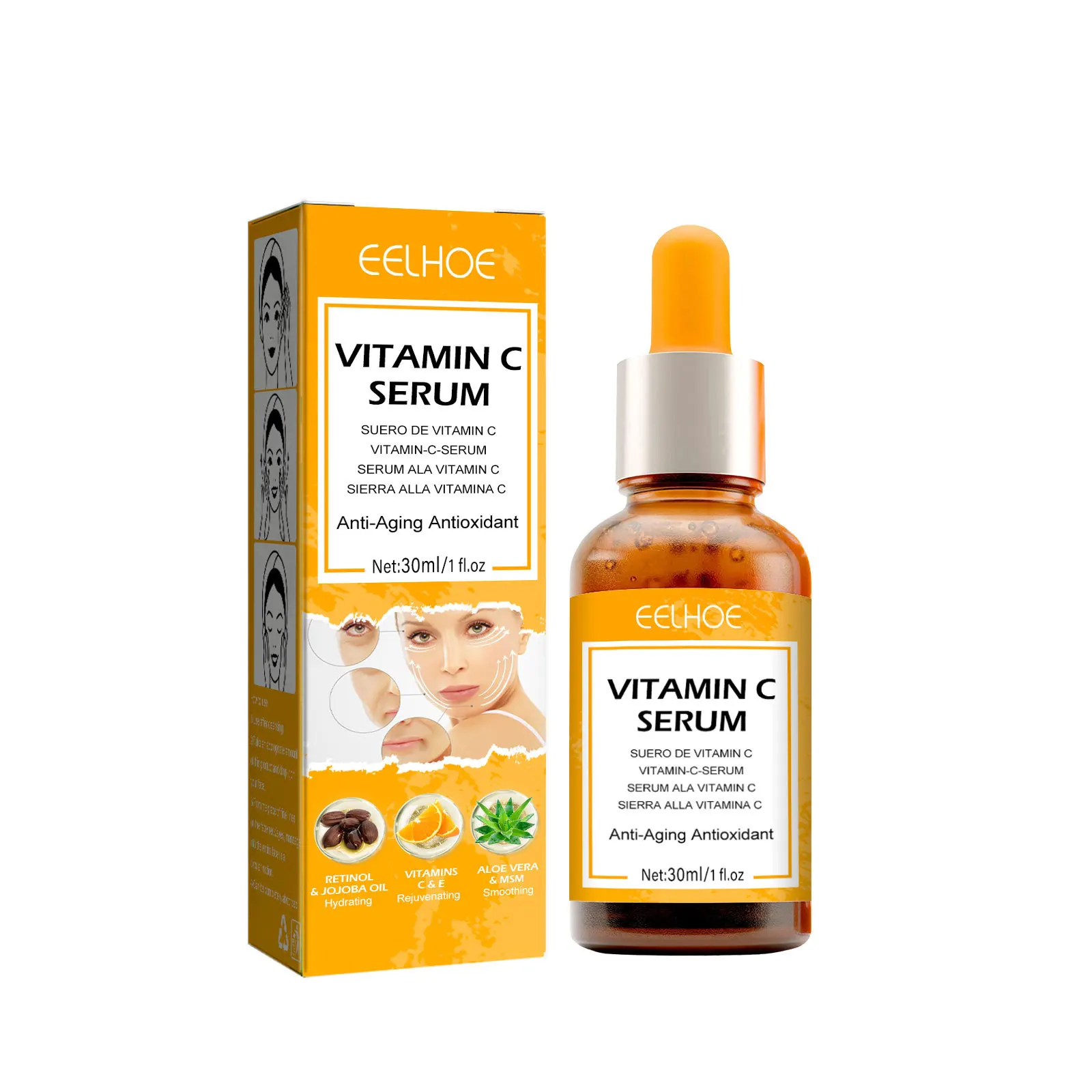 Vitamin C Serum for Face Retinol Anti Aging Lighten Spots Remove Wrinkle Hydrate Anti Oxidant Whitening Glowing Original Essence 2