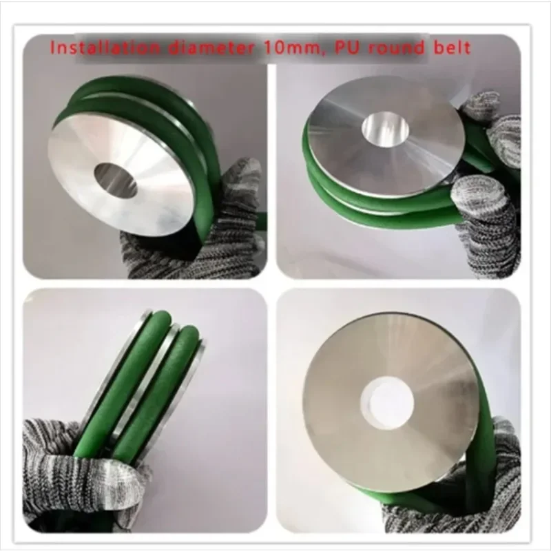 Aluminum Alloy Double Groove 100mm Pulley Wheel 10-40mm Fixed Bore Pulley for Motor Shaft 10mm PU Round Belt 1PC