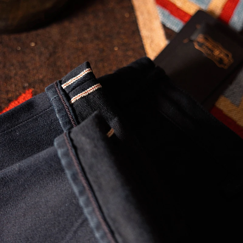 Red Tornado Selvedge Denim Officer Chino Vintage WW2 Military Trousers Slim Fit Blue-Black ONEWASH 5