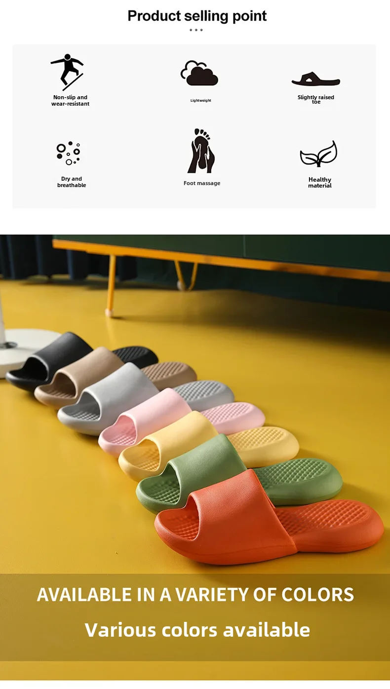 Pantuflas de Verano Eva para Uso Doméstico, Antideslizantes, al por Mayor, para Baño Interior, con Suela Gruesa, Sandalias para Hombre y Mujer, Sensación de Frescura