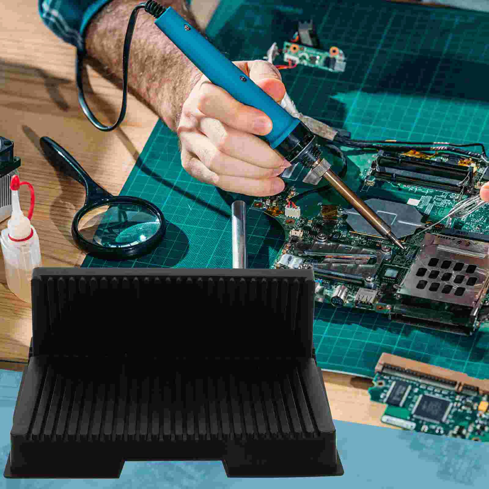 

Anti-static Bar Bracket 25-Slots L Type Circulation Rack Anti-static PCB Holder