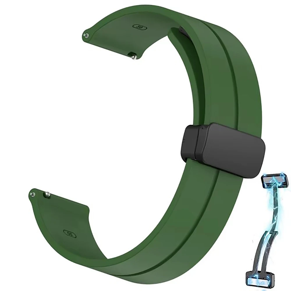 Magnetic Folding Buckle Strap - Stylish Rubber Bracelet
