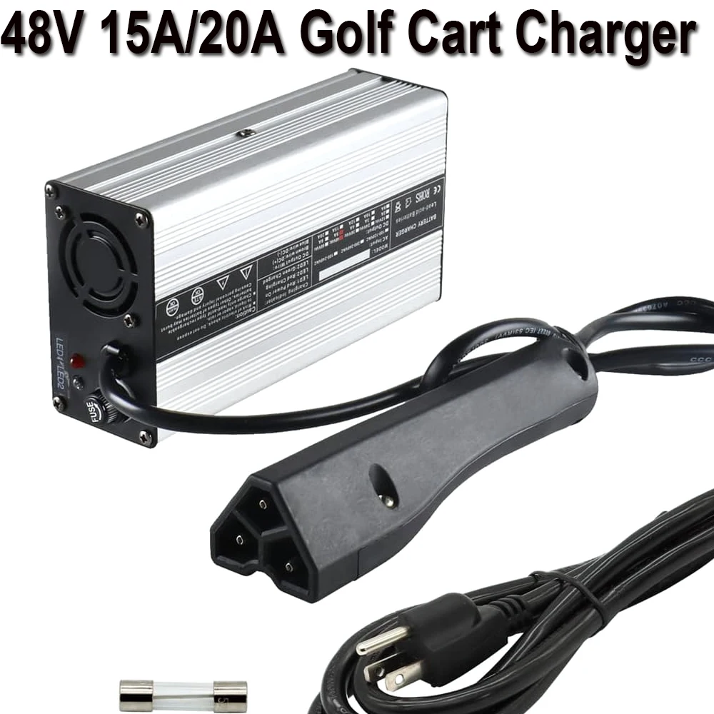 골프 카트 배터리 충전기, RXV 플러그 포함, Ez-Go, RXV, TXT, 48 V, 15A, 15 Amp