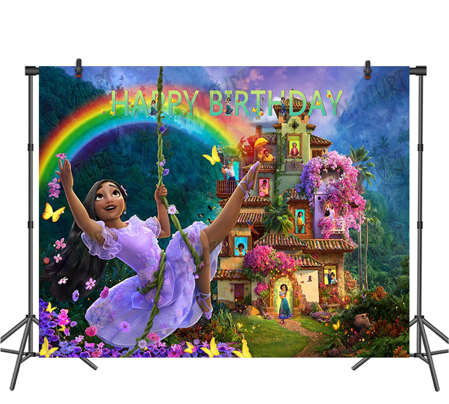 

Disney Encanto Backdrop Girls Mirabel Theme Birthday Photo Background Magic House Party Celebrate Event Photo Poster Studio Prop