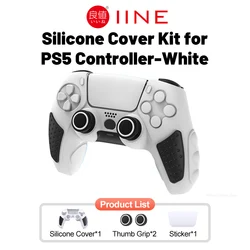 Premium Silicone Grip Cover for Gaming Controller - Anti - Slip Protective Case with Easy Installation (White)