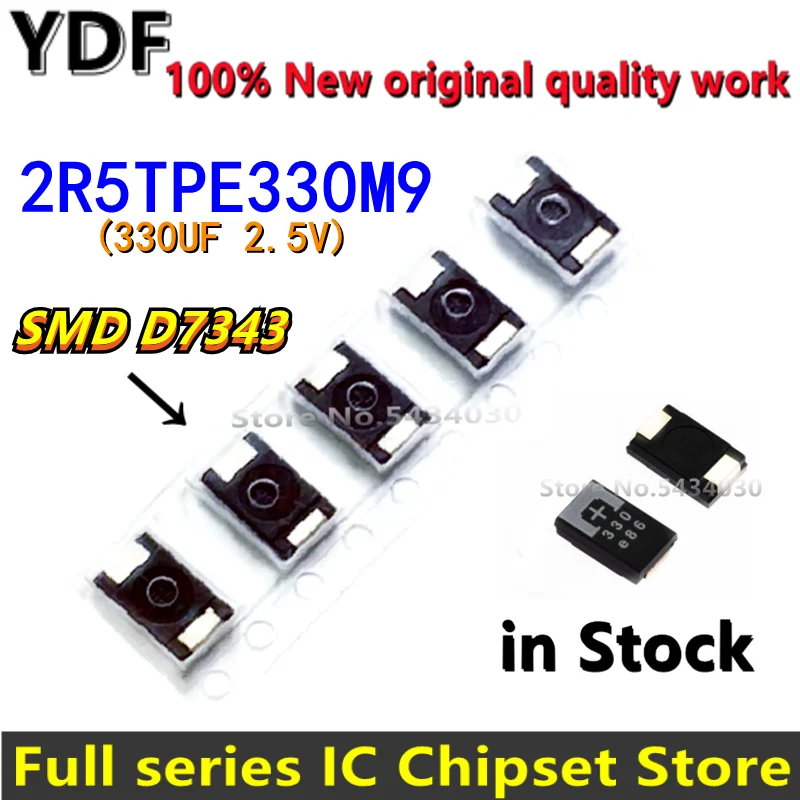 5 Condensadores De Tantalio Eef Cx0d331r Smd 330uf 2v - 2,5v
