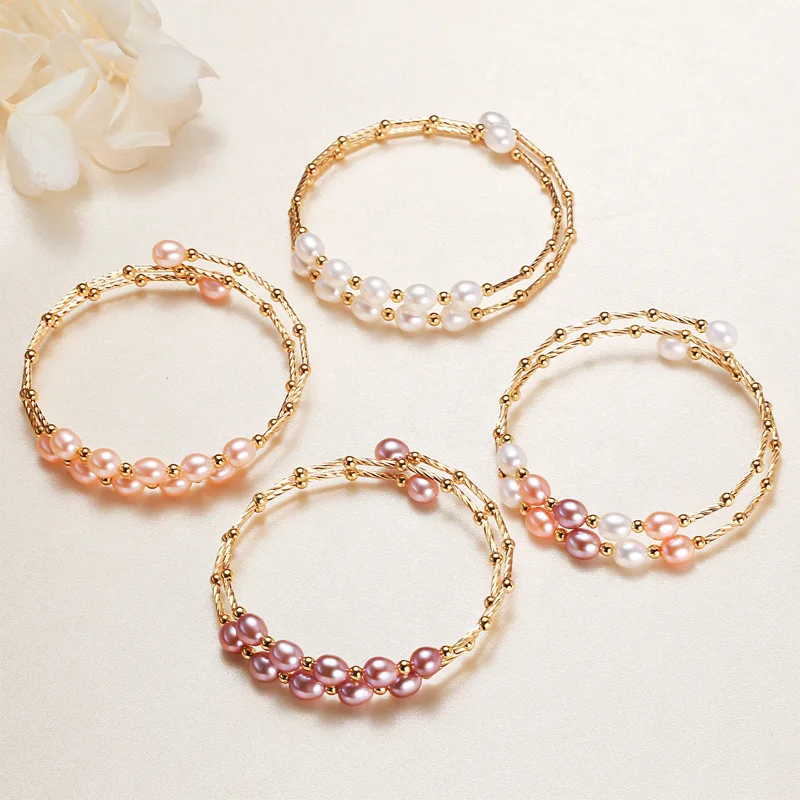 Accessories ethnic style Baroque freshwater pearl bracelet female