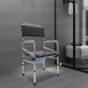 Folding Shower Chair Adjustable Height Bath Safety Toilet Seat with Commode for Patient Transfer Disabled Seniors Aid 385.81lbs 3