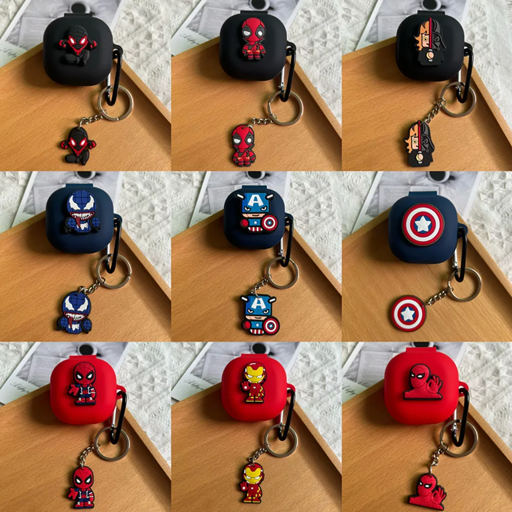 Мультяшные наушники чехол для BASEUS WM01/WM01 Plus/WM02/WM02 Plus, силиконовый защитный чехол для BASEUS, сумки для наушников с брелоком