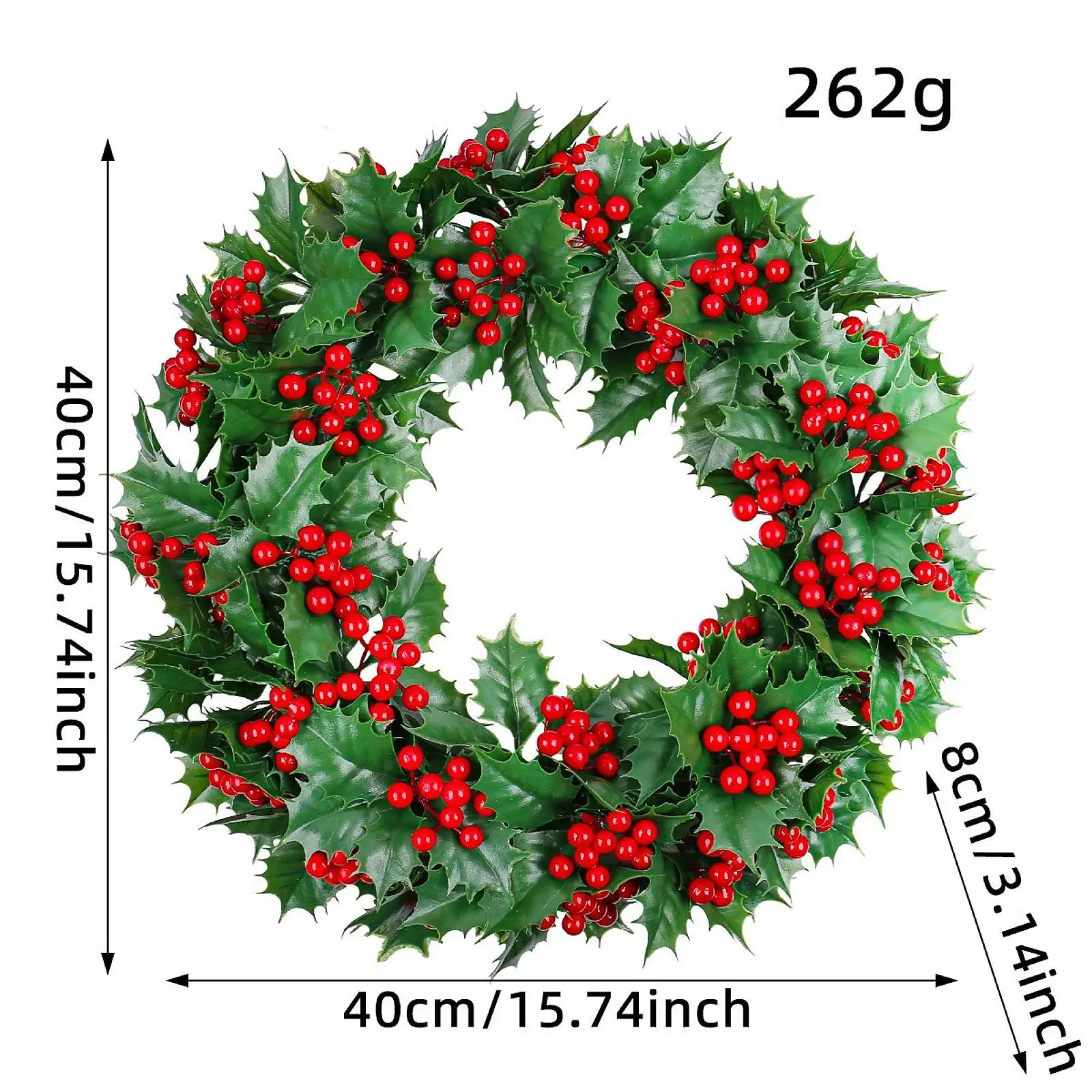 Christmas Wreath Christmas Garland with Red Berries Hanging Decorative