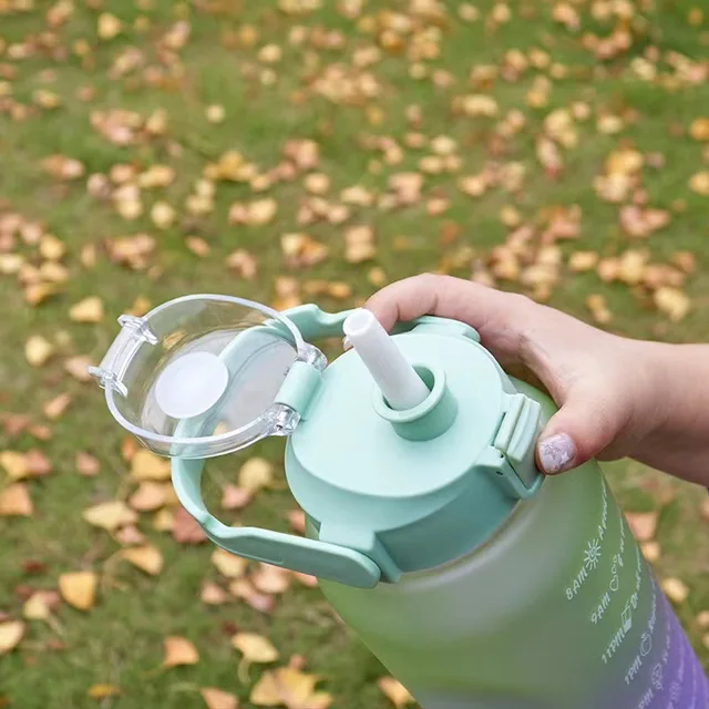 3PCS Sports Water Bottle Gradient Color Plastic Water Cup Large Capacity Portable Gym Fitness Jugs Outdoor Drinking Kettle 6