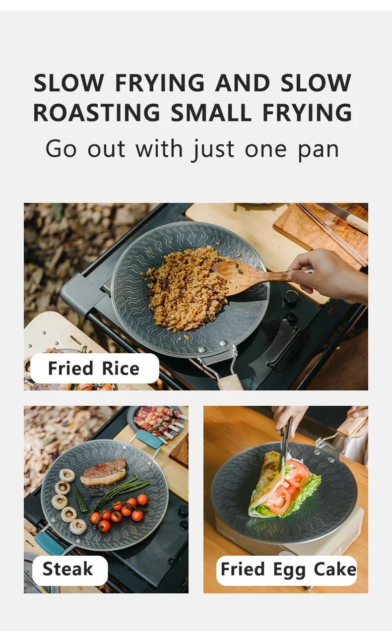 Naturehike BBQ Kochen Grill Pfanne Camping Picknick Antihaft Runde Bratpfanne Klapp Bratpfanne Outdoor Abendessen Grill Platte – Detail 9