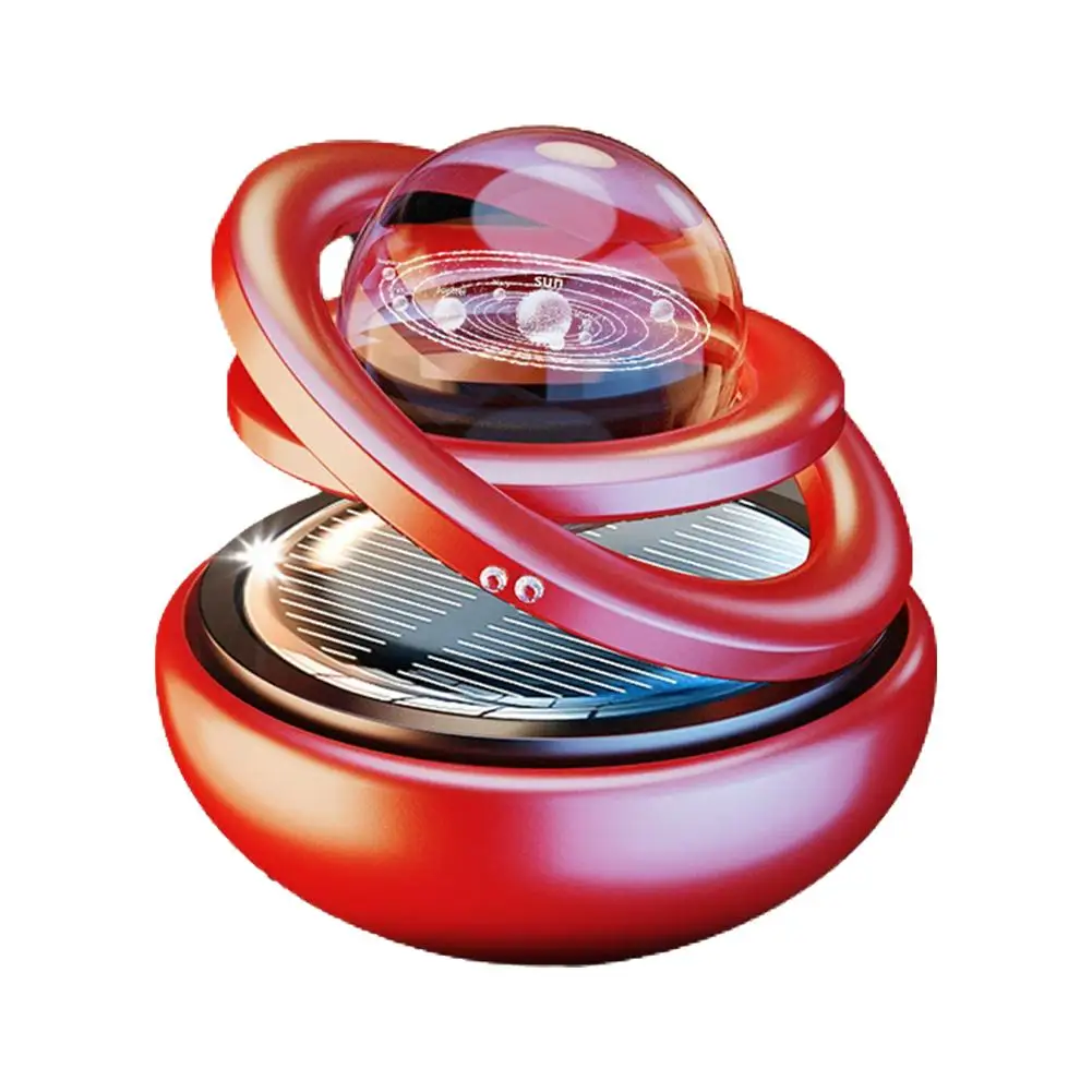 Solar Car Air Freshener Automatic Rotation Dashboard Fragrance Diffuser