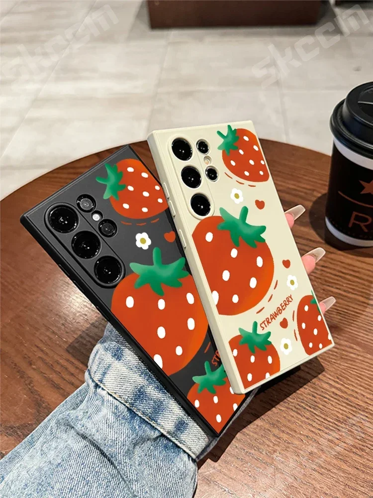 Adorable Strawberry Design Soft Phone Case Cover
