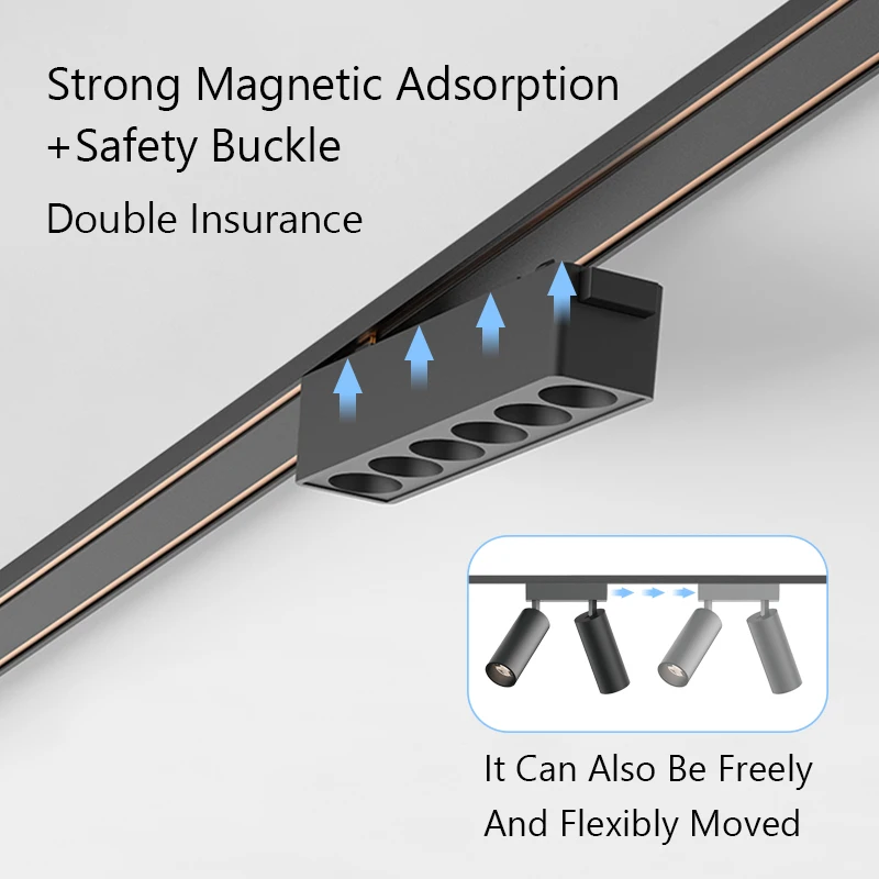 6MM Ultra Thin Magnetic Track Light Home Living Room Bedroom No Main Light System Led Spot 4