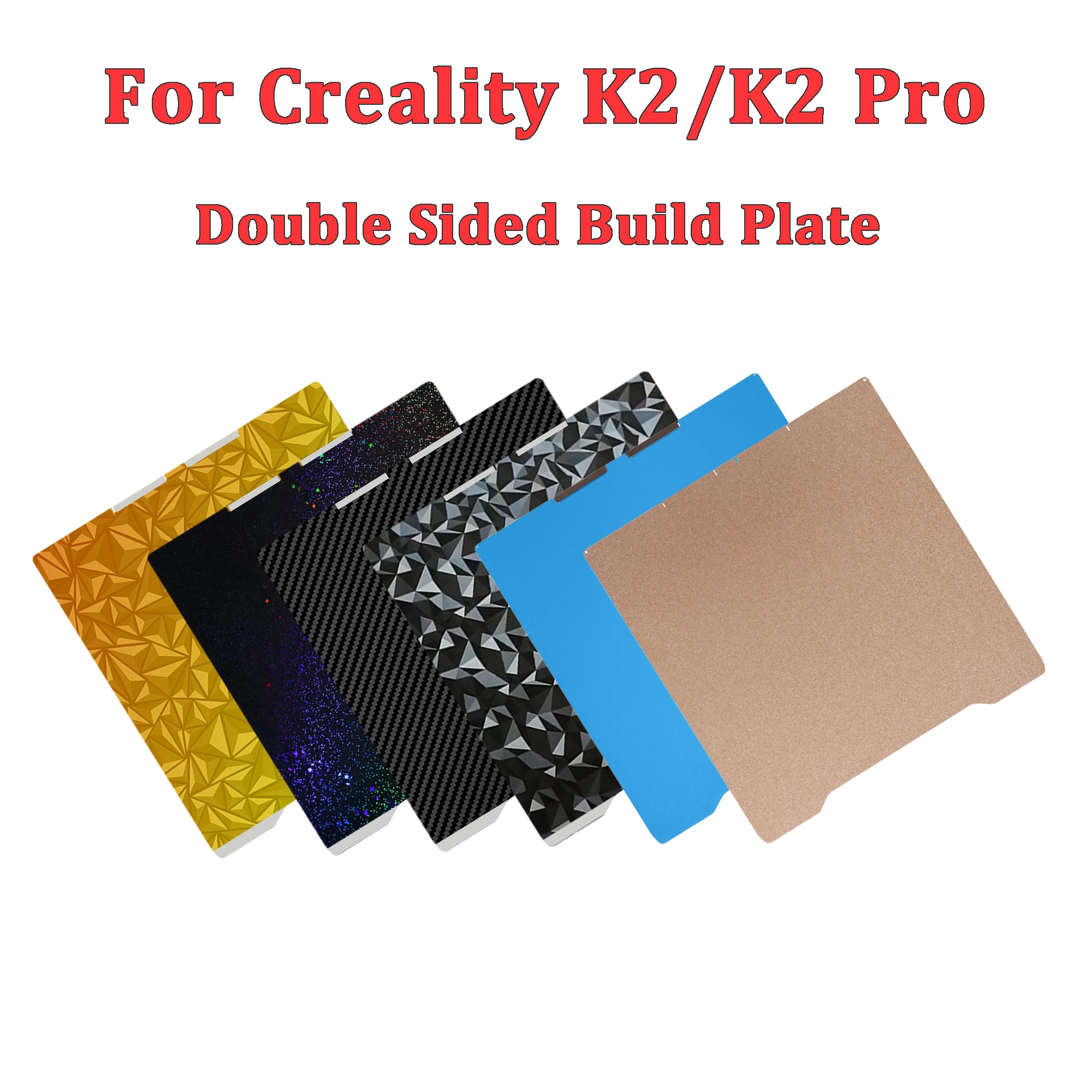 Placa de Construcción de Doble Cara para Creality K2/K2 Pro, Placa Fría PEI PEO PET PEY, Lámina de Acero para Cama Caliente para Impresora 3D K2/K2 Pro