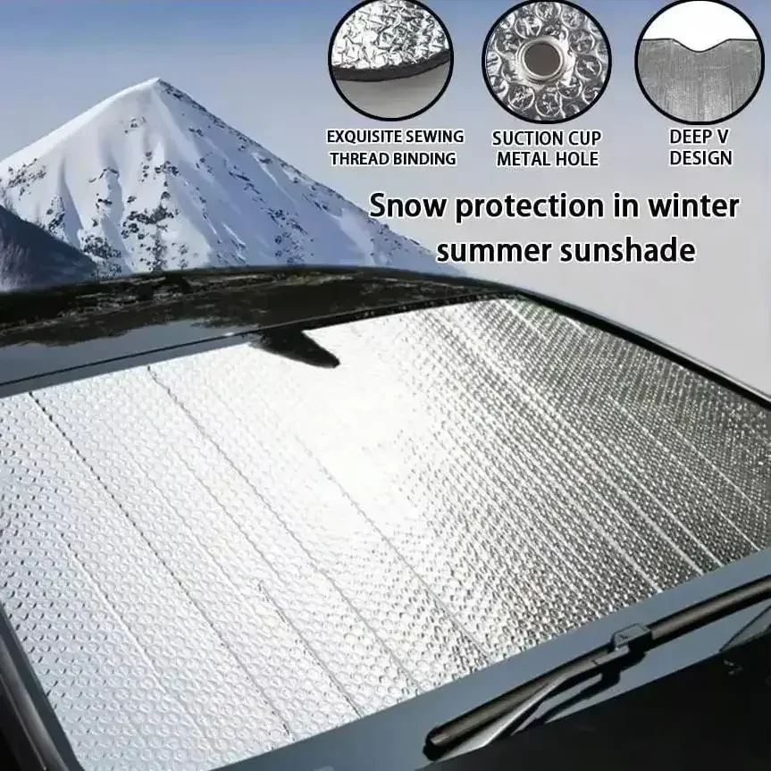 Aluminum Foil Car Sunshade Silver UV Protection