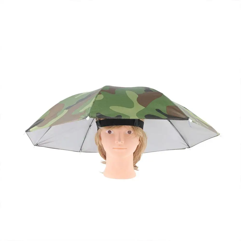 

Fashion Foldable Headwear Cap Outdoor Sport Camouflage Pattern Elastic Headband Hat Cap Sun Rain Umbrella Nylon Umbrella