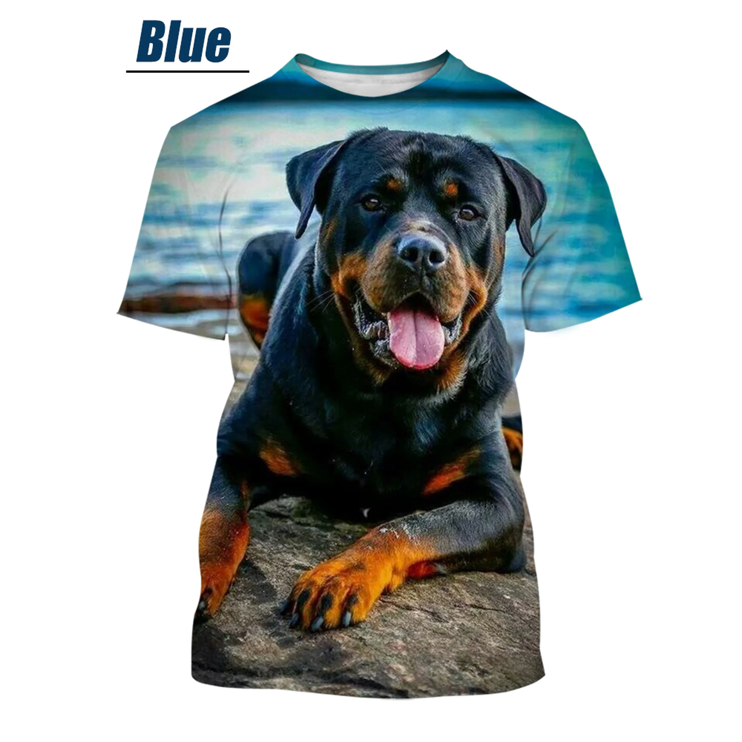 Новинка 2022 модная мужская и женская футболка Rottweiler с 3D принтом повседневная