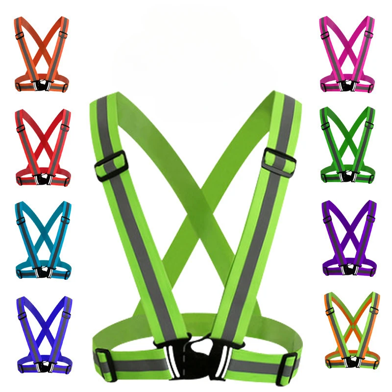 Motorcycle Safety Highlight Reflective Vest Night Work Security Running Reflective Straps High Visibility Vests