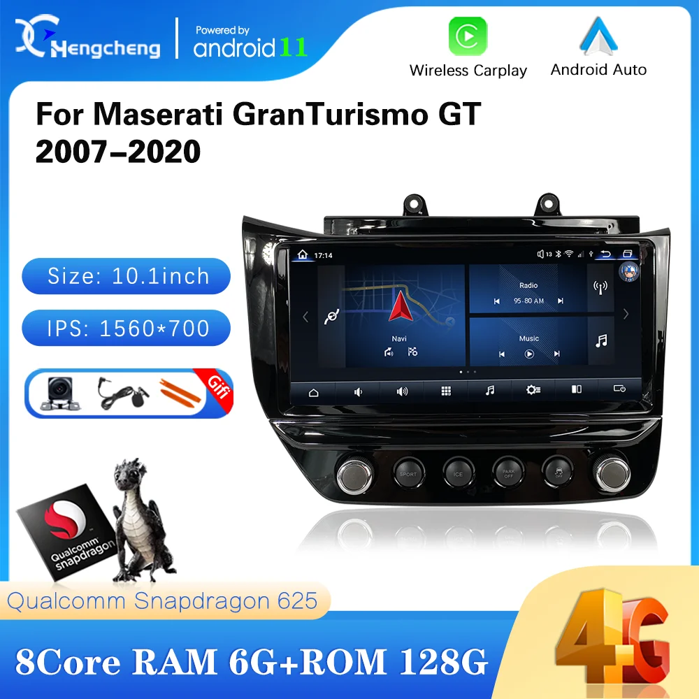 

10.1inch For Maserati GT GranTurismo 2007-2015 Car Multimedia Video Player GPS Navigation Radio Android 11 8Core 4+64G Carplay