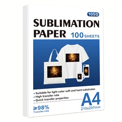 Premium Sublimation Transfer Paper - A4, 100 Sheets, 105g (A4 100sheets)