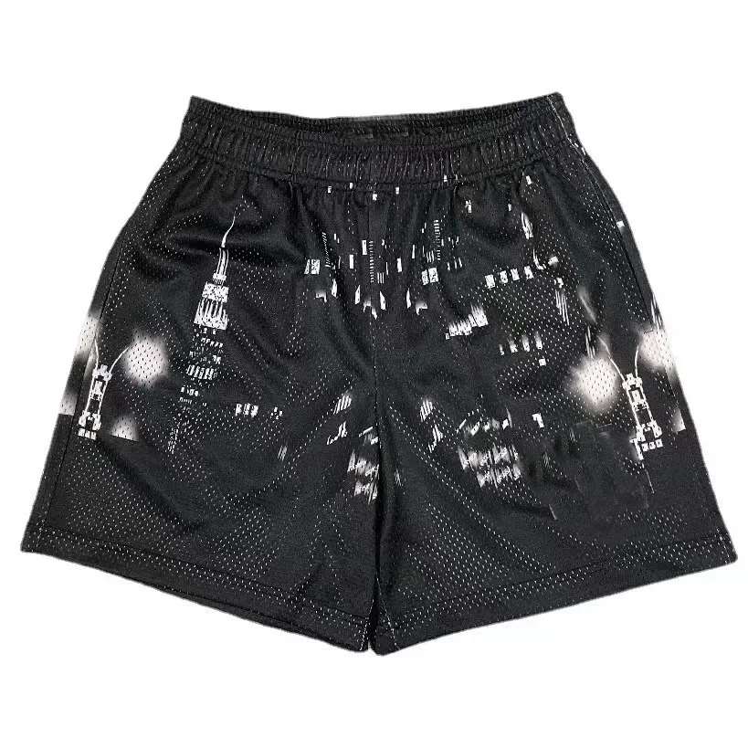 American Style Fitness Shorts Breathable over Knee Mesh Basketball Muscle Sports Quarters Cross Border Shorts