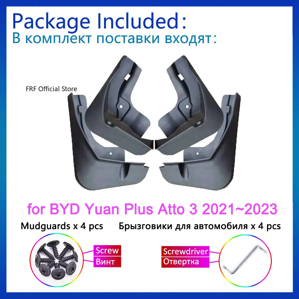 

Mudguards For BYD Atto 3 Yuan Plus EV 2021~2023 Accessories 2022 Mud Flaps Anti-splash Guards Fender Front Rear Wheel Car Stying