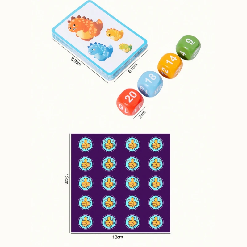 Dinosaur Card Game for Kids Fun Educational Battle Game for 2 Players, Family Board Game Dinosaur Fun Race