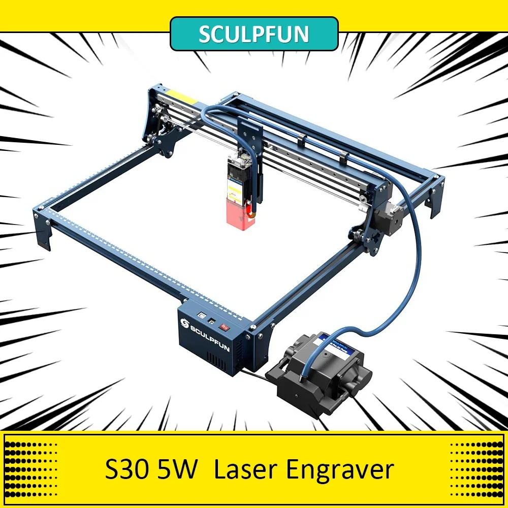 Ssculfun S30 Pro, S30, S30 Pro Max, Taglierina Per Incisore Laser 5-20W, Scheda Madre Automatica A 32 Bit Con Messa A Fuoco Laser 0.06X0.08Mm