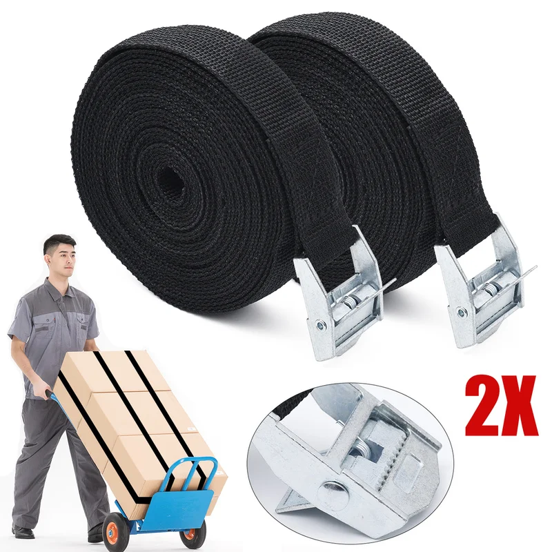 2pcs5m3mCarElasticFixedStrapCargoLuggageBindingTightenStrap